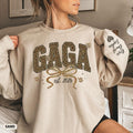 Custom Leopard Gaga Sweatshirt With Kid Name On Sleeve, Personalized Gaga Sweater, Mother's Day Gift for Gaga, Gaga Est 2026 Sweatshirt