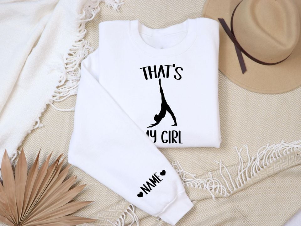 Custom That's My Girl Gymnastics Mom Sweatshirt, Personalized Gift for Mom Dad, Gymnastics Mom Hoodie, Gymnastics Mom Shirt, Gymnastics Gift