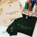 Embroidered Wicked the Musical Sweatshirt, It's Good To See Me Wizard Crewneck, Wicked Broadway Gift for Her, Retro Changed for Good Hoodie