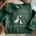 Embroidered Silly Goose Pregnancy Shirt, Growing A Silly Little Goose Tee, Pregnancy Announcement shirt, Baby Shower Gift, Maternity Graphic