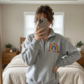 Custom Embroidered Rainbow Speech Therapy Quarter Zip, Personalized SLP Special Education Pullover, SPED Teacher Gift
