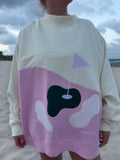 Golfing On The Green Mockneck Sweatshirt 100% Cotton