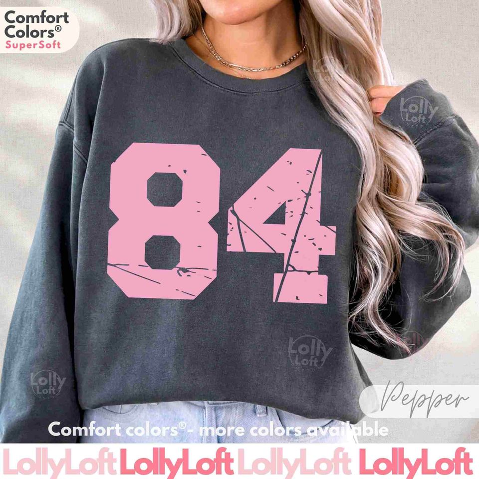 Custom College Sweatshirt COMFORT COLORS Football Mom Gifts Custom Number Sweatshirt Varsity College Grunge Player Number Sweatshirt