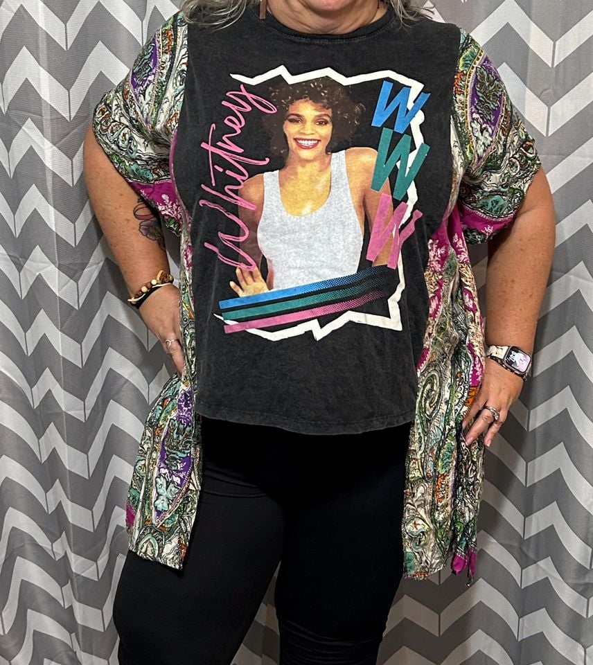 One-of-a-kind Reconstructed Whitney Houston shirt