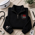 ER Nurse Embroidered Quarter Zip Sweatshirt, Personalized Registered Nurse Gift, Emergency Room Nurse Pullover, Healthcare Worker Gift