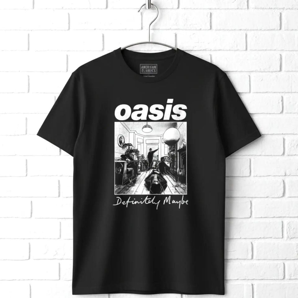 Oasis Definitely Maybe Band Tee - Black Vintage Style Shirt