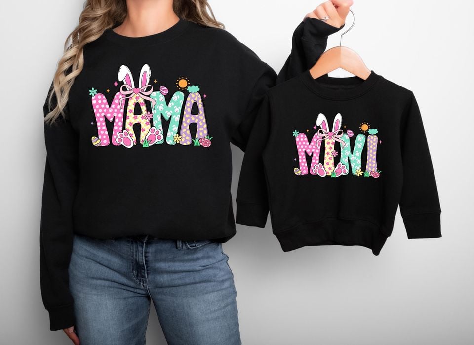Easter Mama Bunny Shirt: Matching Family Sweatshirt