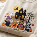 Embroidered Bears Halloween Sweatshirt, Vintage 90s Trick or Treat Crewneck, Haunted House Shirt, Pumpkin Lover Gift