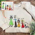 Custom Embroidered Kids Drawing Sweatshirt: Personalized Portrait Gift