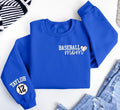 Personalize Baseball Mom Kids Name On Sleeve Sweatshirt, Mom Baseball Sweater, Baseball Mama Shirt, Gift for Baseball Mom, Baseball Season
