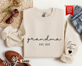 Custom Grandma Sweatshirt Est Year with Grandkids Names on Sleeve, Est Date Gramma Hoodie, New Grandma Sweatshirt, Grandma Gift