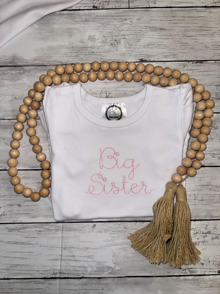 Big Sister | Embroidery | Embroidered T-shirt/Bubble/Romper