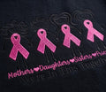 Breast Cancer Family Embroidered Shirt, Mothers Daughters Sisters Friends, Pink Ribbon Awareness Tee, Cancer Support Shirt