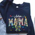 Autism Mama Shirt, Puzzle Piece Bow Sweatshirt, Autism Awareness Day Gift for Mom, Neurodiversity Support Tee, Proud Autism Mama Shirt