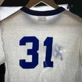 Vintage Stedman Ramseur 31 Ringer T-Shirt Mens M Thin White Blue Made in USA 70s