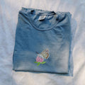 Embroidered Brown Argus Butterfly Comfort Colors T-Shirt