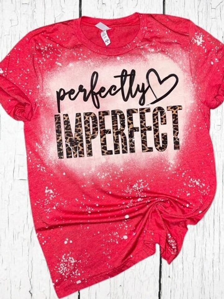 Perfectly Imperfect Bleached Shirt Leopard Red