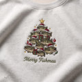 Embroidered Merry Fishmas Bass Fishing Christmas Tree Sweatshirt