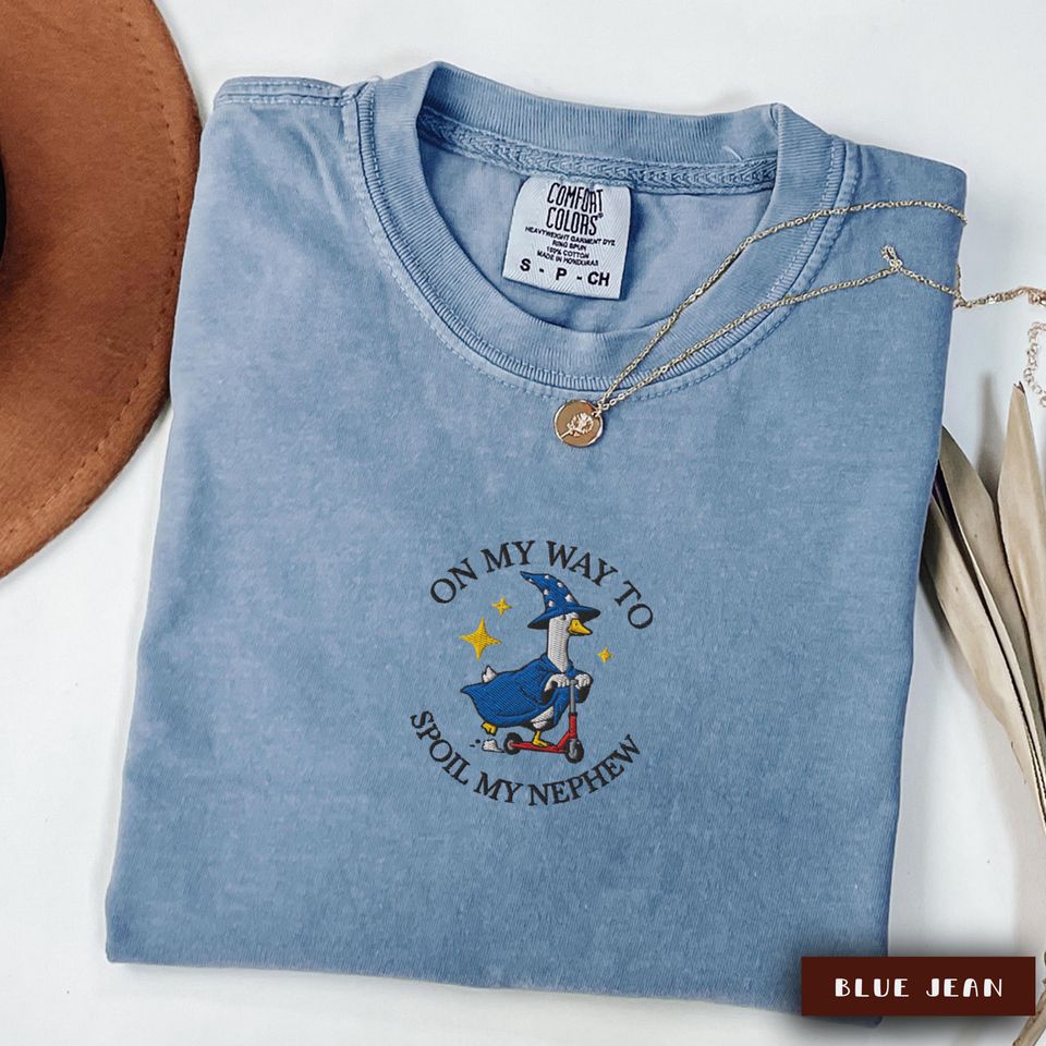 Embroidered Auntie Goose Shirt, Nephew Aunt Comfort Colors Tshirt, Funny New Aunt Gifts, Cool Aunt Tee, Future Aunt Baby Shower Gift