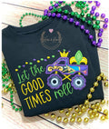 Mardi Gras Monster Truck Embroidered T-Shirt, Boys Embroidered Shirt, Monster Truck Shirt, Let the Good Times Roll