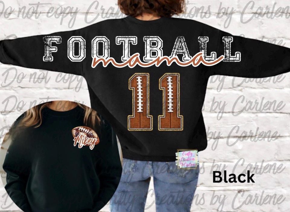 Football mama (stretched) sweatshirt | personalized football mama crewneck | personalized sport mom gift | mothers day gift