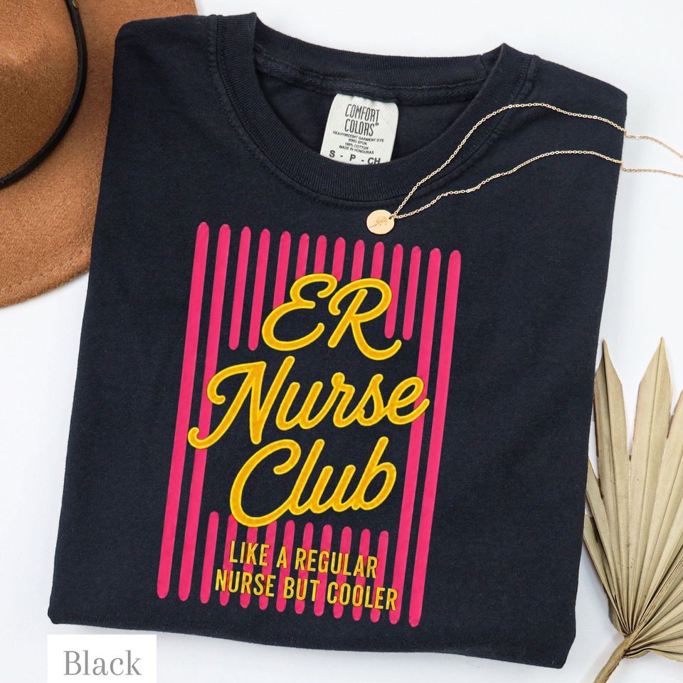 ER Nurse Club T Shirt Comfort Colors Crewneck Funny RN Sweatshirt