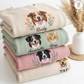 Custom Pet Portrait Embroidered Sweatshirt, Personalized Dog Face Crewneck, Cat Embroidery From Photo, Pet Lover Gift