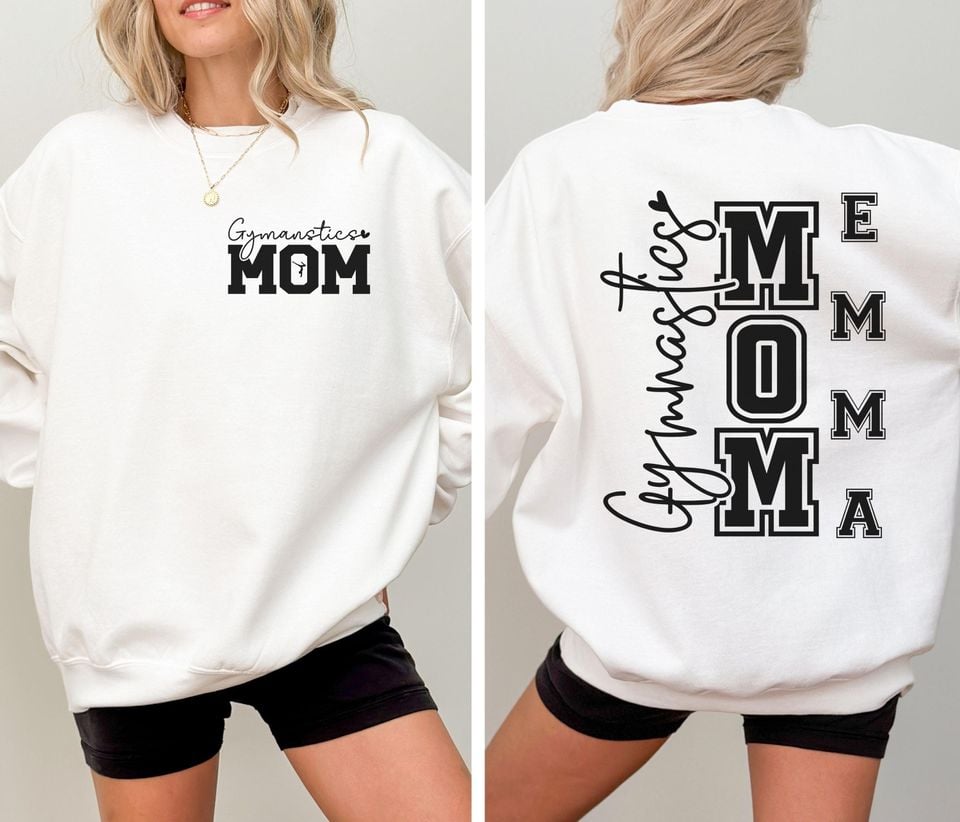 Custom Gymnastics Mom Sweatshirt, Personalized Gymnast Gift