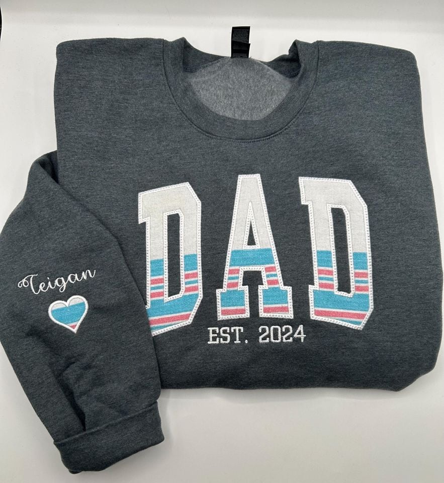 Embroidered Mom Baby Hospital Blanket Fleece Sweatshirt - Arched Design
