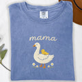 Embroidered Mama Goose Shirt, New Mom Gift Tee, Duck Mama Crewneck, Cute Mom Sweatshirt