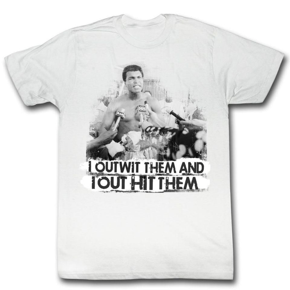 Muhammad Ali Out Wit Out It White Adult T-Shirt