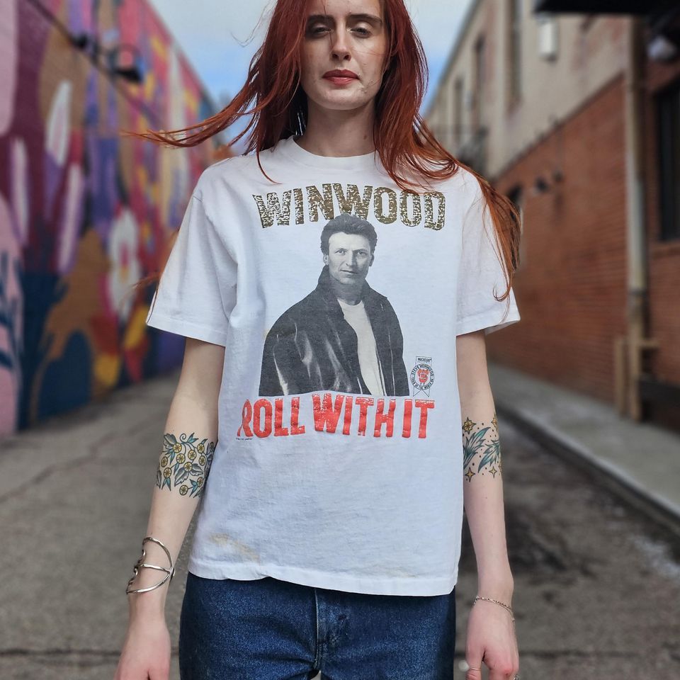 Vintage 80s Steve Winwood Roll With It Concert T-shirt