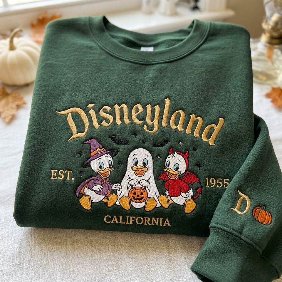 Embroidered Halloween Ghost Sweatshirt, Magical Land WDW 1955 Crewneck, Spooky Season Shirt, Family Holiday Gift