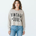 Vintage Soul Cropped Sweatshirt - Hand Printed
