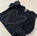 Embossed Heart Sweatshirt, Valentines Day Sweater, Womens Crewneck