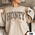 Custom Leopard Honey Sweatshirt With Kid Name On Sleeve, Personalized Grandma Shirt Gift For Grandmother, Christmas Gift for Grandma or Mom