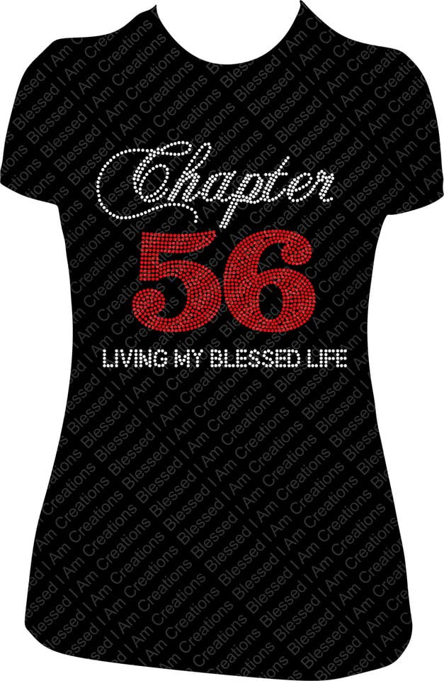 56th Birthday Rhinestone Shirt: Chapter 56 Blessed Life