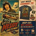 Little Neddy Goes to War Vintage Movie Poster Tee, Three Amigos Aviation Shirt