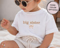 Big Sister Embroidered Effect Shirt Toddler Girl, Neutral Coquette Big Sis Tee, Pregnancy Announcement Outfit, New Sister Gift Shirt