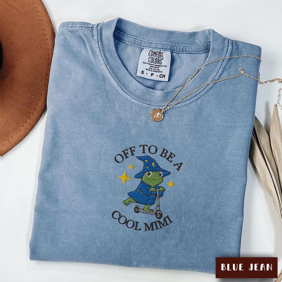 Embroidered Mimi Frog Shirt, Comfort Colors Mimi Grandma T-Shirt, Gift For Grammy, Mimi Crewneck Tee, Retro Mimi T-shirt Gifts