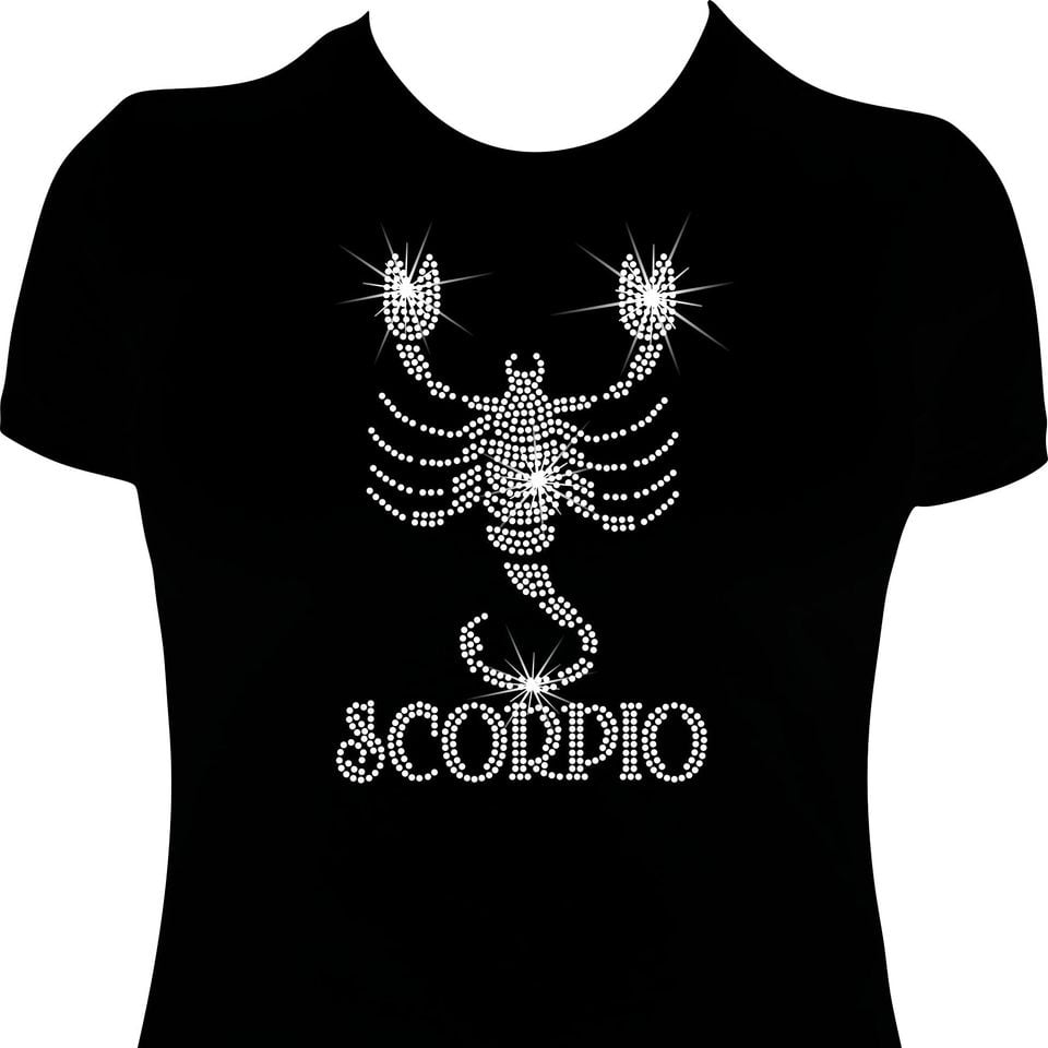 Zodiac Scorpio 2 Birthday Rhinestone Mega Bling Shirt