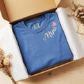 Mimi Shirt - Embroidered Comfort Colors Shirt for Grandma With Grandkid Names - Custom Nana Shirt - Personalized Collar and Sleeve Gifts