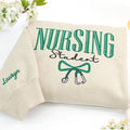 Embroidered Nursing Student Sweatshirt: Bow Stethoscope, Future RN