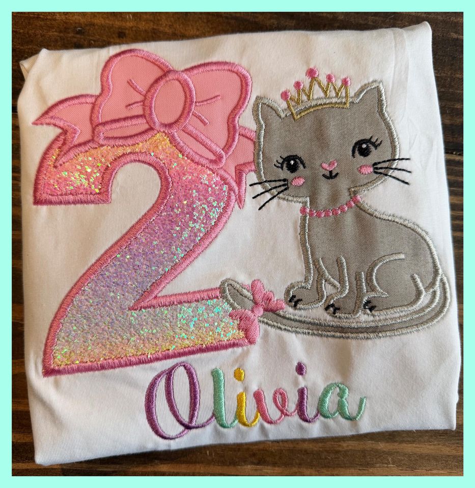 Girls Kitten Birthday Shirt
