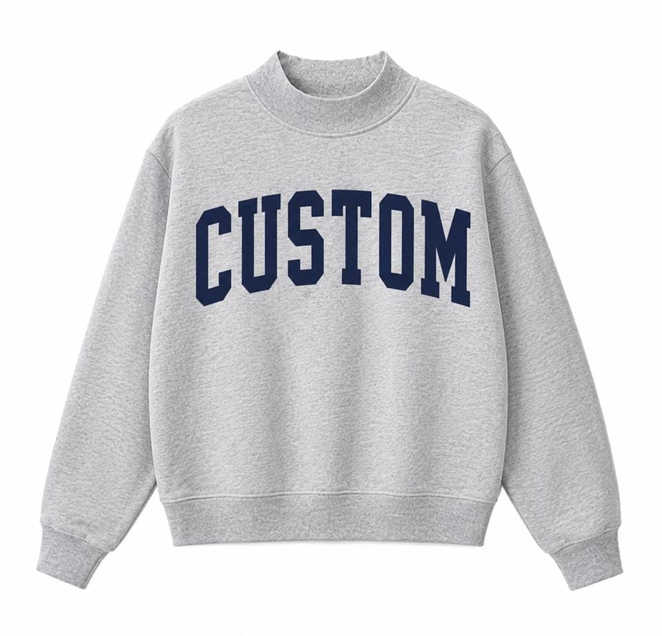 Custom Fleece Lined Mockneck, Gift for Mom, Comfy personalized Mockneck pullover sweater