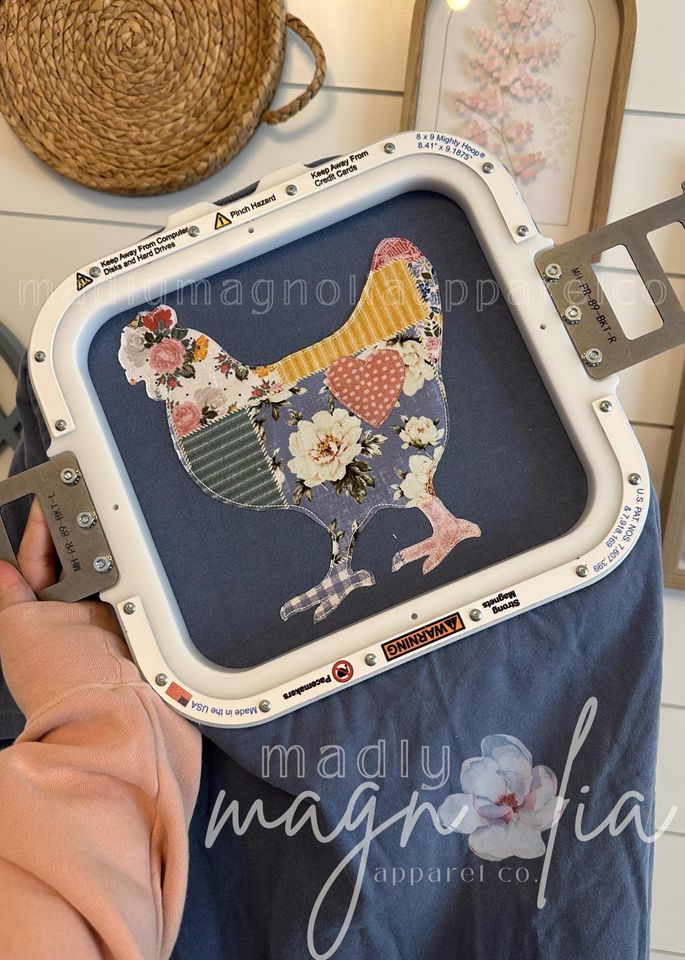 Patchwork Chicken Tshirts || Embroidered Chicken Shirt || Applique Chickens || Gift for Chicken Lovers || Chicken Obsessed || Chicken Shirt