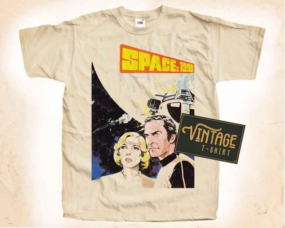 Space 1999 V2 T shirt Tee Natural Vintage Cotton Movie Poster Beige All Sizes S M L XL 2X 3X 4X 5X