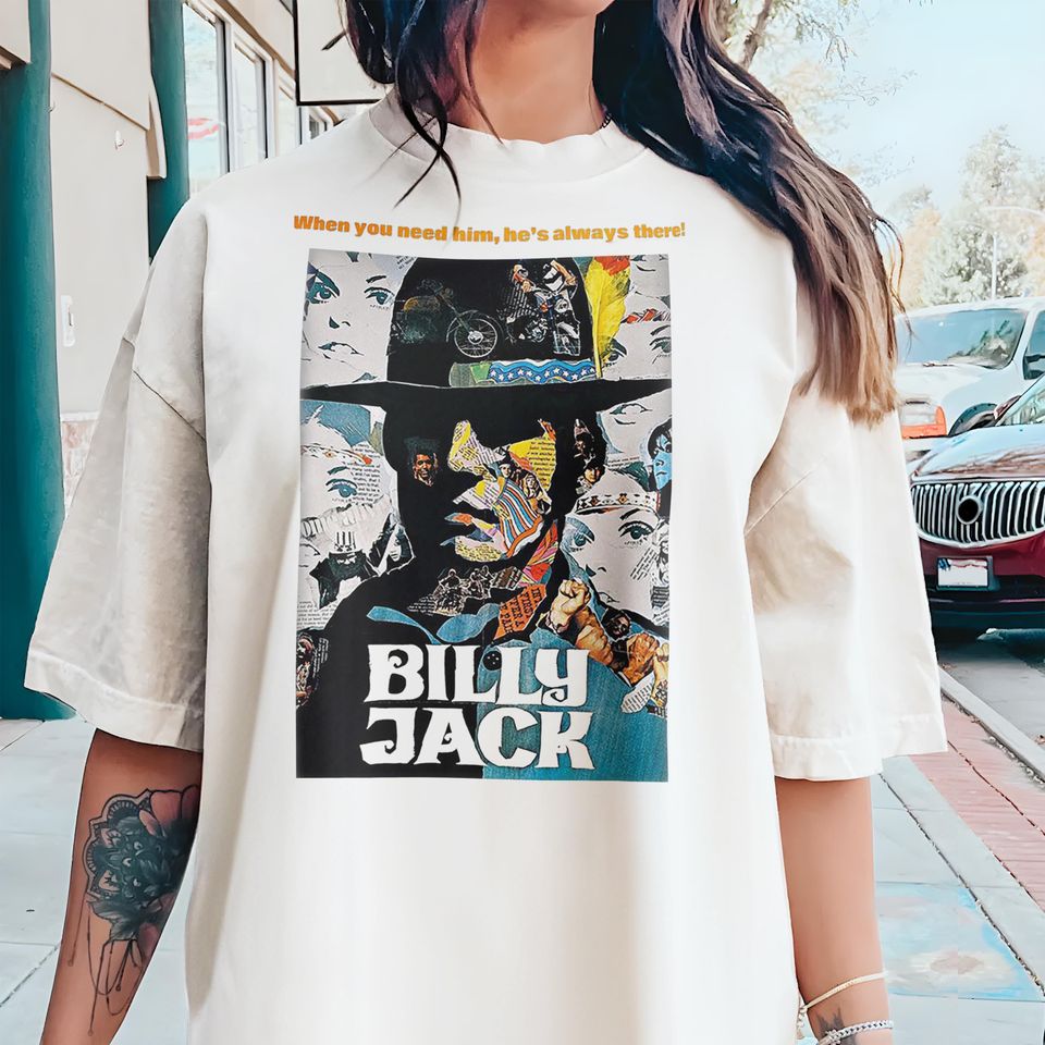 vintage Billy Jack V1 Natural T Shirt movie poster retro vintage Cotton Men's Women's gift present