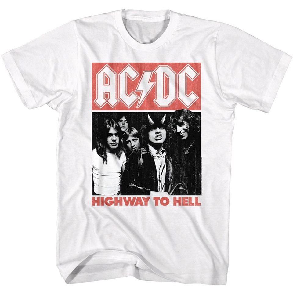 AC-DC Highway to Hell Adult White Shirts