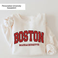 Boston Massachusetts T-Shirt Vintage College Style Graphic Tee City Name Unisex Shirt MinimalTop